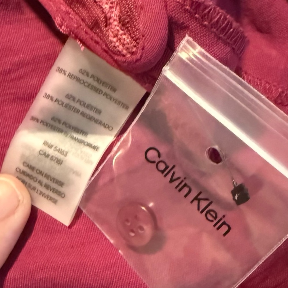 Calvin Klein Twist Front Blouse Long Sleeve Pink Size L NWT Office - Picture 5 of 8
